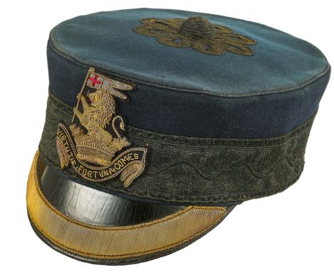 Victorian Duke of Wellington’s (West Riding Regiment ) Officer’s forage cap.A scarce and good example of dark blue melton bod