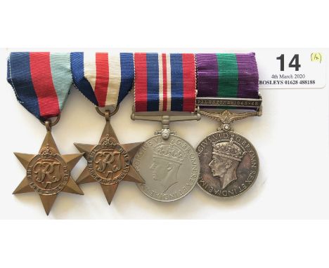 WW2 Royal Tanks Group of Four Medals.Awarded to “21001715 TPR R. BRADFORD R TKS”. Comprising: 1939/45 Star, France &amp; Germ