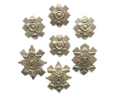 7 Highland Light Infantry assorted HLI glengarry badges.QVC ... KC ... long “ASSAYE” scroll ... 5th,7th &amp; 8th Bns. ... 9t