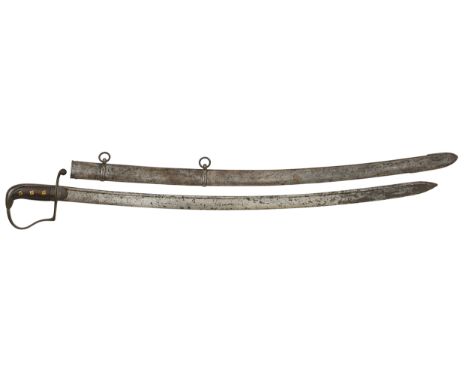 19th Century Continental Light Cavalry Troopers SwordThis example with a single edged 34 1/2 inch piped back blade. The hilt 