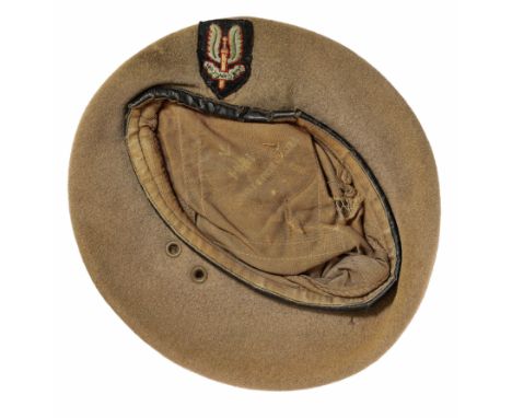 WW2 1944 1st Special Air Service SAS attributed sand beret.A very rare example of the sand coloured beret made by British Ber