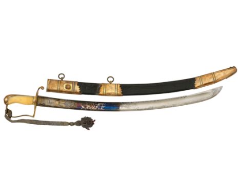 Napoleonic War Period British Officer’s Fighting Sword, Probably Carried by a Naval Officer.This example with a 28 inch singl