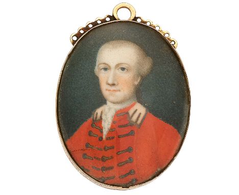 18th Century Miniature Portrait of Captain John Warren a veteran of Minden, Culloden and with Wolfe at Quebec. A fine quality