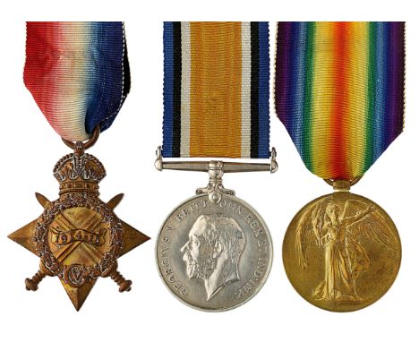 Manchester Pals 1st Day of the Battle of the Somme Casualty Group of Three Medals.Awarded to “6844 PTE H BROWN MANCH R”. Comp