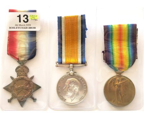 WW1 8th Bn Somerset Light Infantry 1916 Casualty Group of Three Medals.Awarded to “9711 SJT S.G.C. BAKER SOM. L.I.”. Comprisi