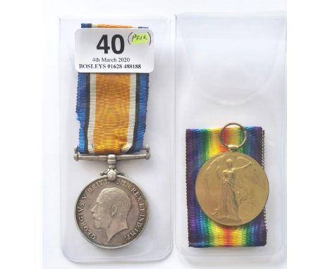 WW1 6th Bn London Regiment Casualty Pair of Medals.Awarded to “4974 PTE C. MONTIER 6-LOND R”. Comprising: British War Medal a