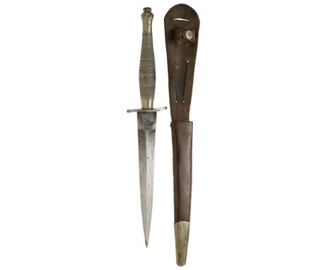 WW2 1st pattern Fairbairn-Sykes Commando fighting knife.A good and rare carried example. The hilt with nickel grip of chequer