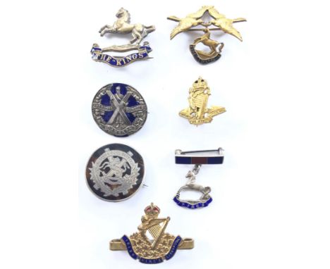 Selection of King’s Liverpool Regimental Sweetheart Brooches. Including: Liverpool Scottish shell and silver (HM London 1915 