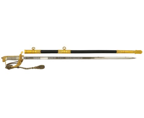 Royal Navy Officer’s Sword of Lt Cdr J.M. Glaser DSC Fleet Air Arm Pilot.A very good attributed example of a George VI exampl