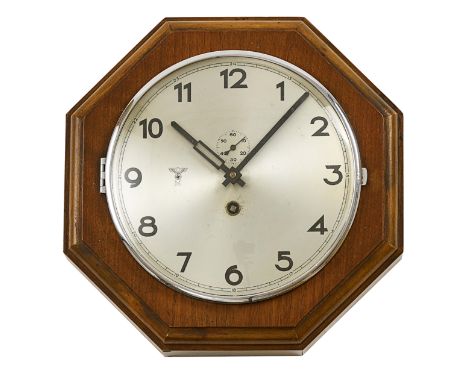 WW2 Period German Kriegsmarine Ward Room / Office Wall Clock.A good and clean example the silvered dial, with a Kriegsmarine 