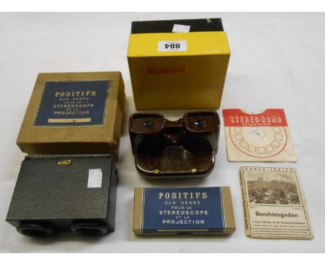 A boxed Positifs Stereoscope with Lourdes slides - sold with a boxed vintage Viewmaster