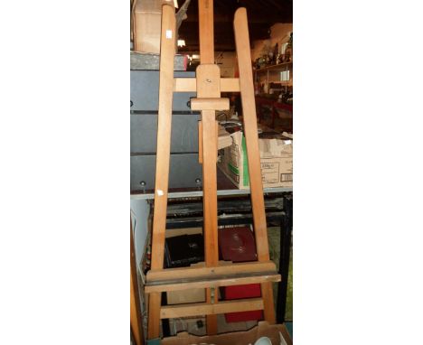 A vintage wooden studio easel