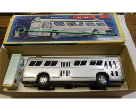 A vintage Japanese Modern Toys remote control Radicon Bus in original box and packaging