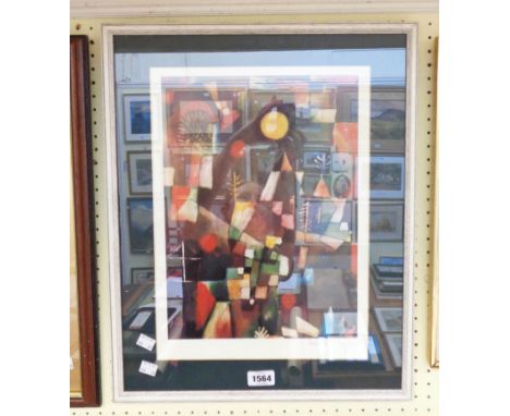 Paul Klee: a vintage framed coloured print entitled The Full Moon - from the Modern Masters series