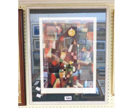 Paul Klee: a vintage framed coloured print entitled The Full Moon - from the Modern Masters series