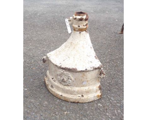 A large cast iron corner drain hopper