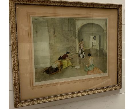 A William Russell Flint print signed bottom right corner in pencil. Frame size 75 cm x 60 cm.