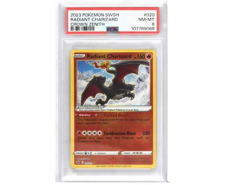 Pokemon TCG - Radiant Charizard 020/159 Crown Zenith - PSA Near Mint-Mint 8 Note that this PSA grade is from 2025 and therefo
