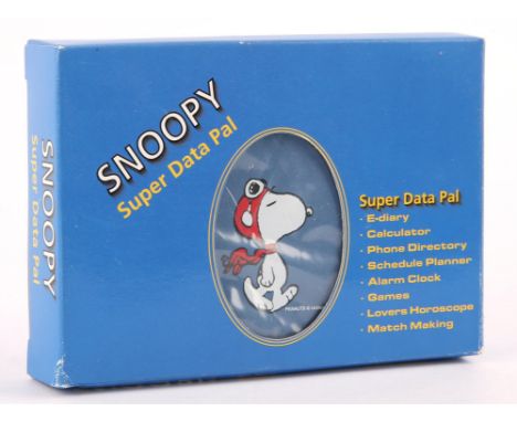 Snoopy Super Data Pal handheld device This handheld device features a Snoopy graphic to the front and has several built-in fe