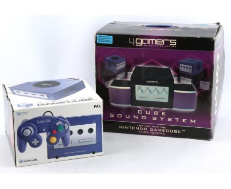 As assortment of Nintendo GameCube-related items (PAL) Includes: GameCube boxed console (Black console/controller in Indigo b