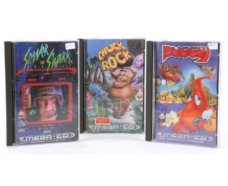 SEGA Mega-CD 'Big Box' bundle (PAL) Includes: Chuck Rock, Sewer Shark and Puggsy Games are complete, boxed an in fair conditi