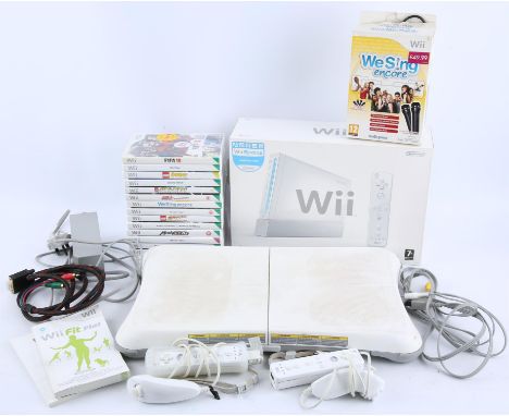 A large assortment of Nintendo Wii games and accessories (PAL) Hardware includes: Wii Console [White] (boxed), Wii Remote (x2