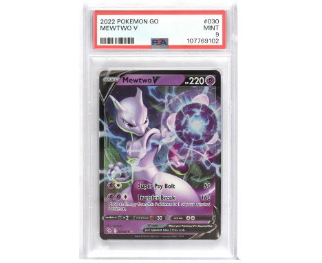 Pokemon TCG - A lot containing 2 PSA Graded Mewtwo cards To include: Mewtwo V 030/078 Pokémon GO and Mewtwo 059/159 Crown Zen