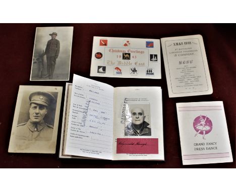 Canadian WWI and later ephemera relating to Sapper Reginald Hough 2nd Battalion Canadian Engineers "B" Company, including two