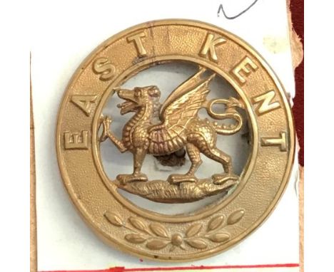 East Kent Regiment  Other Ranks Helmet Plate Centre 1902-1914 (Gilding-metal construction) K&amp;K: 294/361. Four brass lugs.
