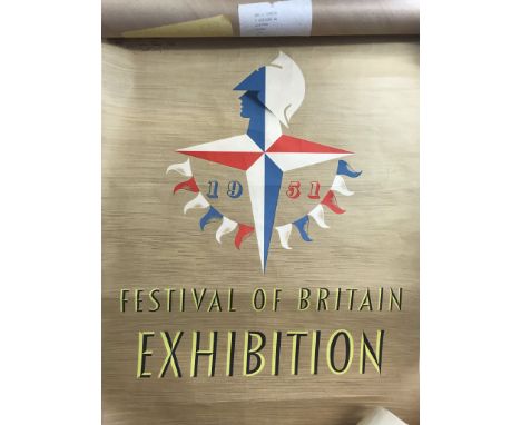 1951 Festival of Britain Abram Games signed poster,  Abram Games was one of the graphic artists responsible the design of the
