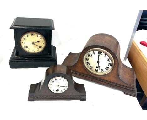 Selection of vintage mantel clocks a Gee one key hole and two others - all untested spares and repairs 