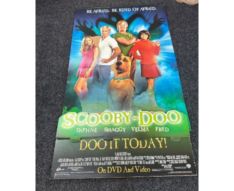 Large vintage 3D Scooby Doo cinema advertising poster measures approx 72 inches tall by 41 inches wide 