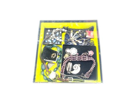 Christian Dior earrings and a selection of other vintage costume jewellery 