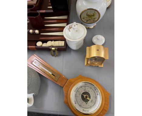Selection of miscellaneous includes clocks, barometer, game etc 