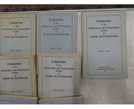 ARCHITECTURAL &amp; ARCHAEOLOGICAL SOCIETY OF DURHAM &amp; NORTHUMBERLAND.&nbsp;&nbsp;Transactions. 24 various in orig. card 