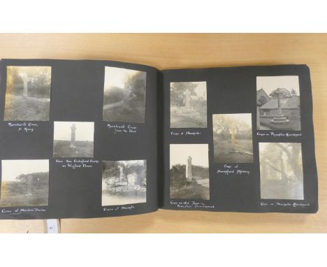 Ancient Stone Crosses of Devon.&nbsp;&nbsp;Oblong album containing 80 old snapshot photographs of stone crosses, neatly annot