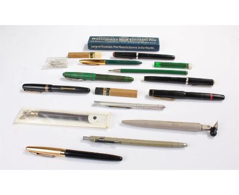Fountain pens, to include Swan, Osmiroid, Mars 700, and a Waterman's pen box, (qty)