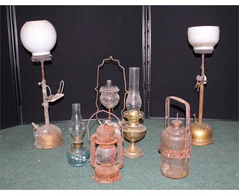 Tilley Lamp (H:60cm), together with a collection of oil and safety lamps (qty) 