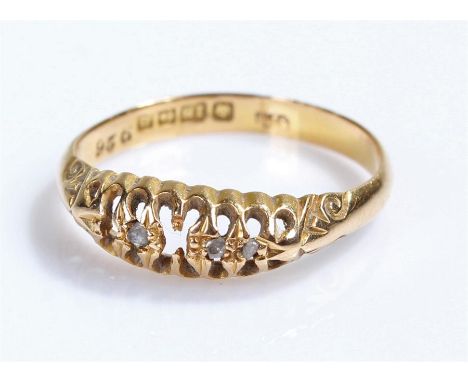 18 carat gold ring, set with diamonds, AF, 2.1 grams