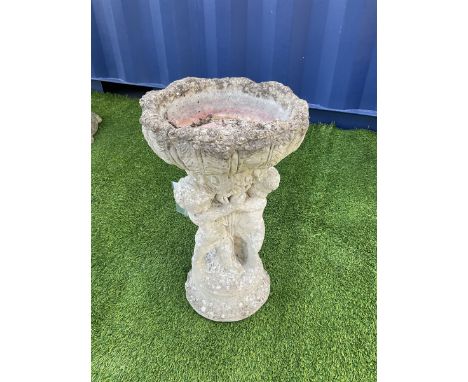 Composite stone cherub planter - THIS LOT IS TO BE COLLECTED BY APPOINTMENT FROM DUGGLEBY STORAGE, GREAT HILL, EASTFIELD, SCA
