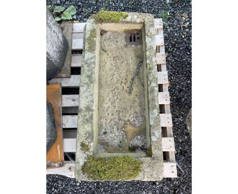 19th century rectangular stone shallow sink planter - THIS LOT IS TO BE COLLECTED BY APPOINTMENT FROM DUGGLEBY STORAGE, GREAT