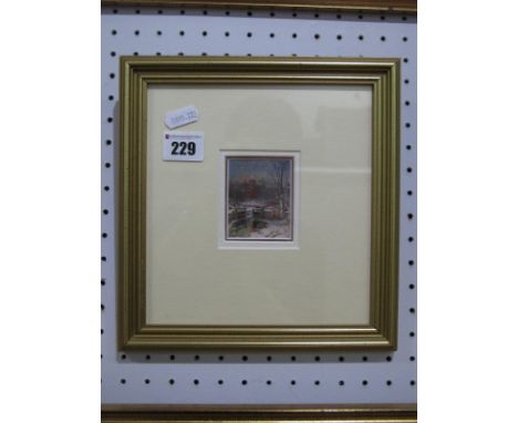Attributed to Charles Branwhite, Snow Scene, mixed media, details verso 6 x 5.cm.