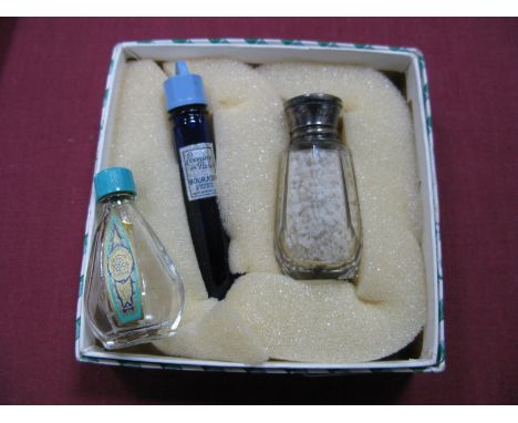 Silver and Enamel Topped Smelling Salts Bottle, Bourjois Tosca scent bottles.