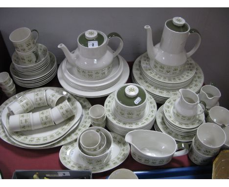 Royal Doulton 'Samarra' Pattern Dinner/Tea Service, comprising: six dinner plates, six side plates, six soup bowls, six puddi