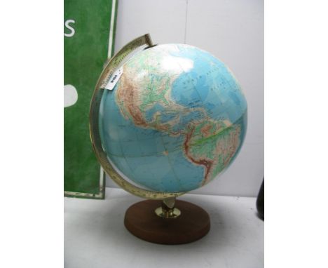 A Philips 12" Challenge Globe, on circular wooden base.