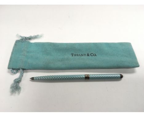 A sterling silver enamelled pen by Tiffany &amp; Co.