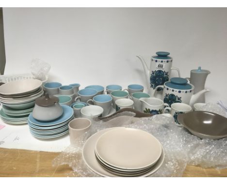 A collection of Poole pottery dinner and tea ware various colours and a part Meakin Studio ware tea and coffee set