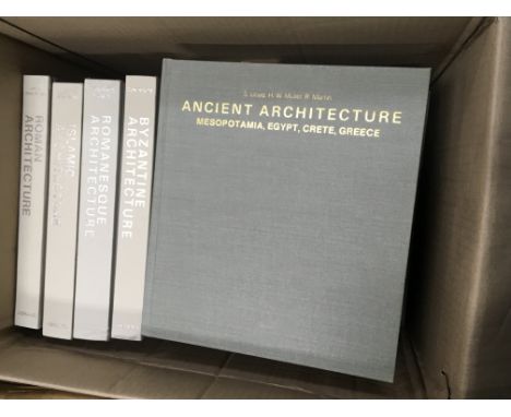 A box containing modern books Ancient Architecture and other detailed Architectural History books (a lot)