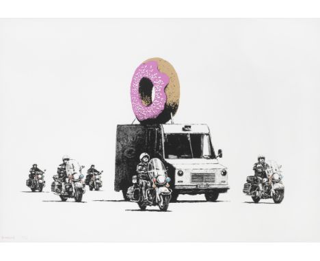 BANKSY (born 1975)Donuts (Strawberry), 2009 signed in pink crayon, numbered 265/299screenprint in colours56  x 76 cm (22 1/16