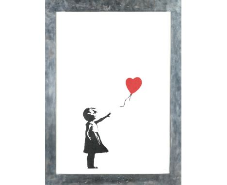 BANKSY (born 1975)Girl with Balloon, 2004 numbered 320/600 in pencilscreenprint in black and red70 x 50cm (27 9/16 x 19 11/16